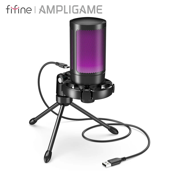 FIFINE AmpliGame RGB USB Gaming Microphone