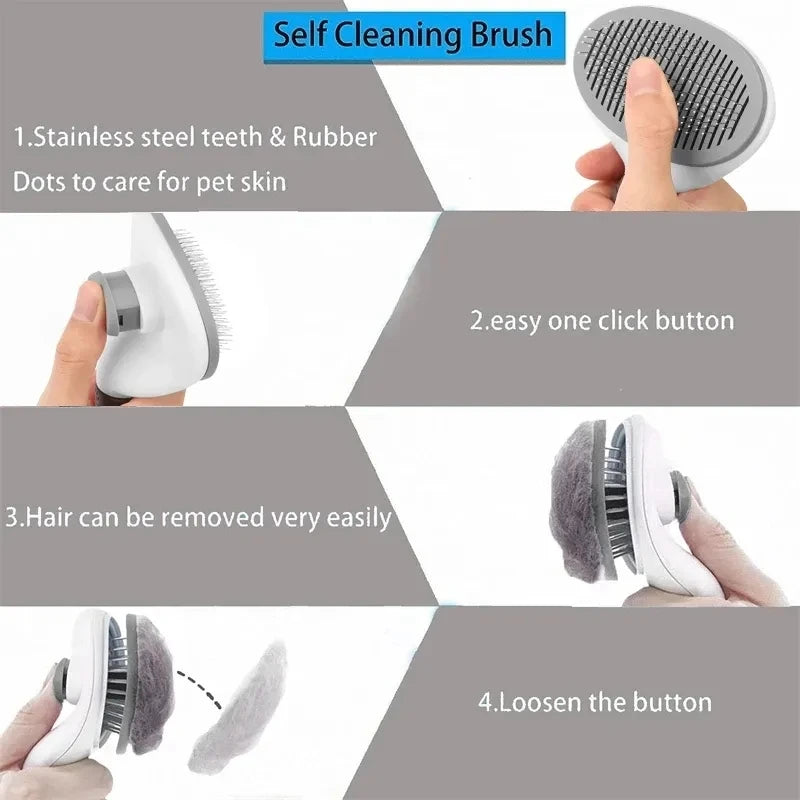 PurrCare Self-Cleaning Grooming Brush