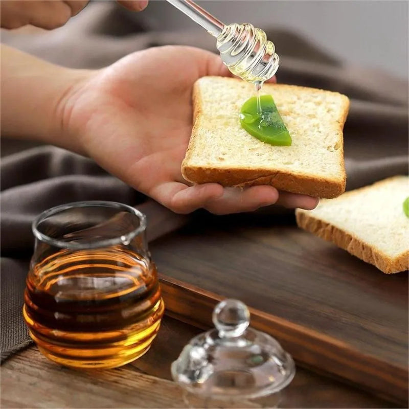 Transparent Honey Jar with Dipper