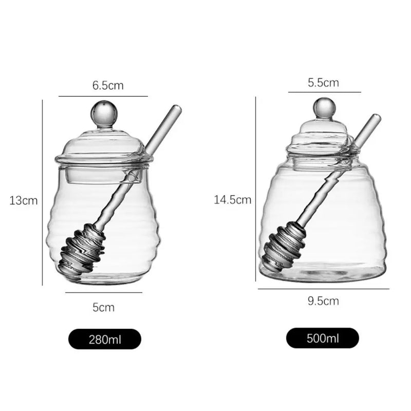 Transparent Honey Jar with Dipper