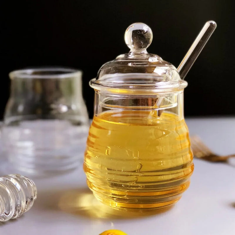 Transparent Honey Jar with Dipper